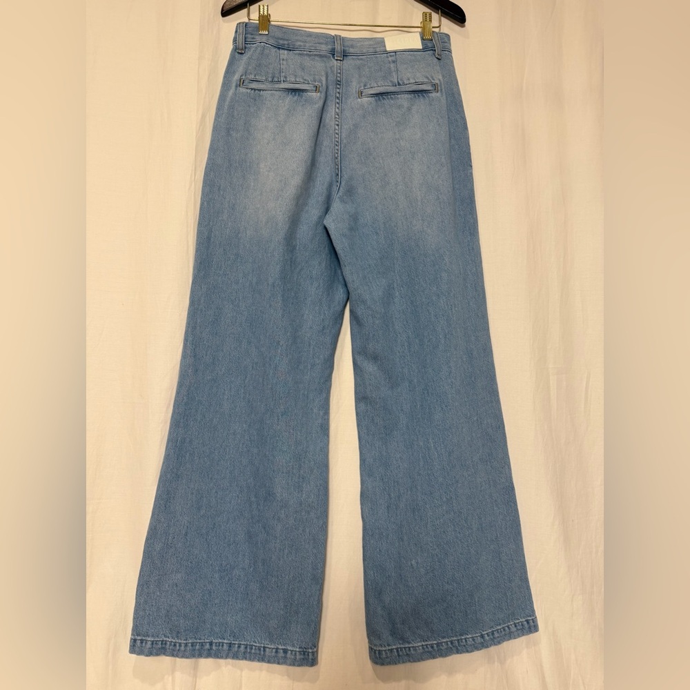Pistola “Dalia” High Rise Wide Leg Light Blue Denim Jeans - Fly Front - Sz 28 - Picture 7 of 16